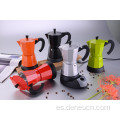 Cafetera de aluminio colores eléctricos diez cuernos